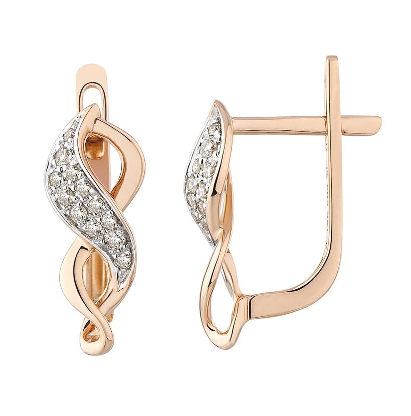 0.13 Ctw Diamond 14k Rose Gold Womens Diamond Earrings