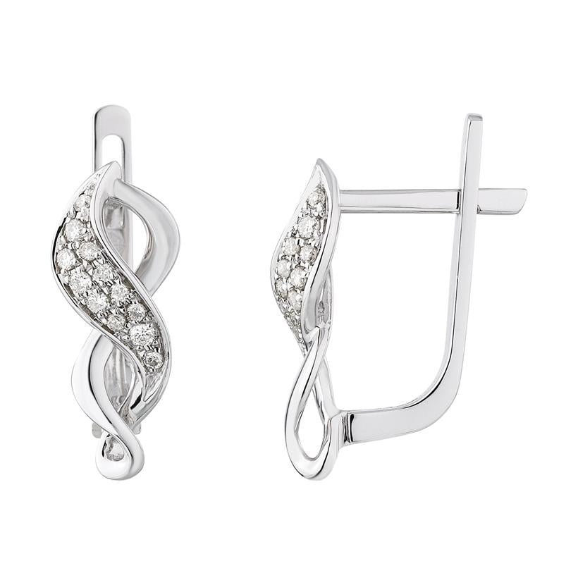 0.13 Ctw Diamond 14k White Gold Womens Diamond Earrings