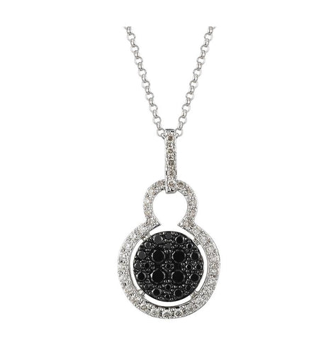 0.41 Ctw Diamond 14k White Gold Womens Diamond Necklace Pendant With 16 Inch Chain