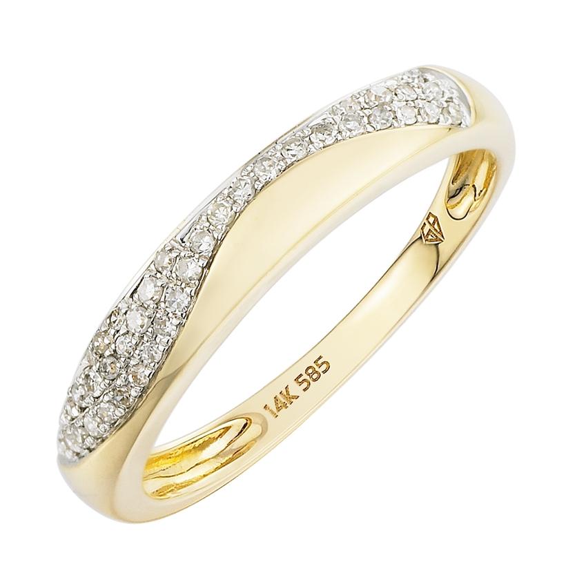 0.12 Ctw Diamond 14k Yellow Gold Round Shape Womens Diamond Ring