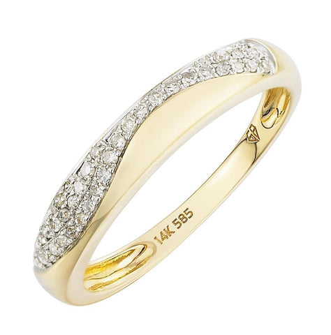 0.12 Ctw Diamond 14k Yellow Gold Round Shape Womens Diamond Ring