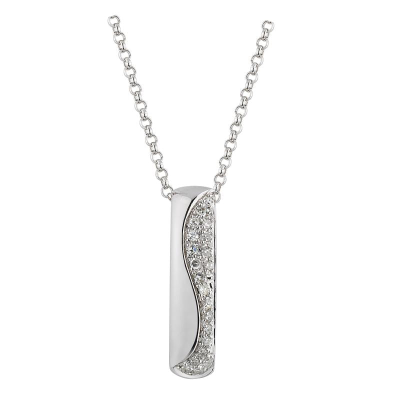 0.07 Ctw Diamond 14k White Gold Round Shape Womens Diamond Necklace Pendant With 16 Inch Chain