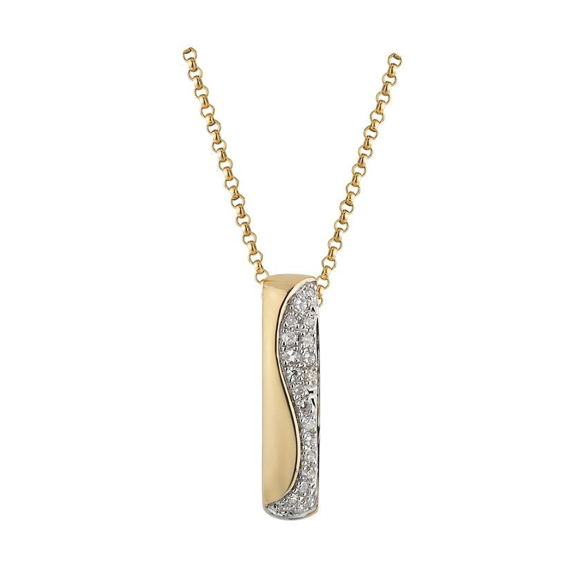 0.07 Ctw Diamond 14k Yellow Gold Round Shape Womens Diamond Necklace Pendant With 16 Inch Chain