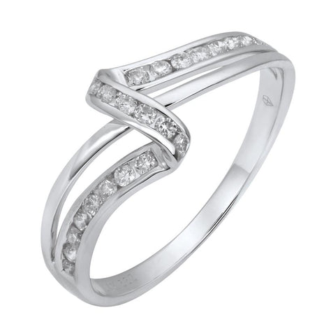 0.25 Ctw Diamond 14k White Gold Round Shape Womens Diamond Ring
