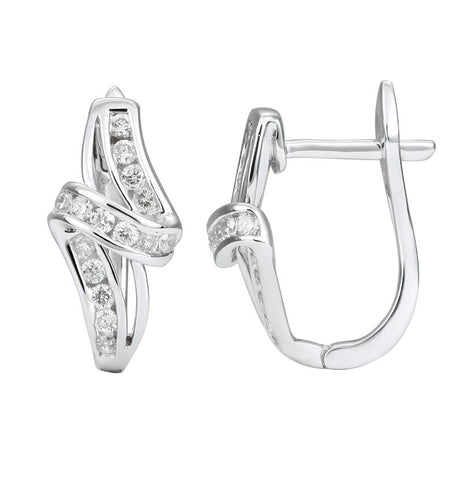 0.34 Ctw Diamond 14k White Gold Round Shape Womens Diamond Earrings