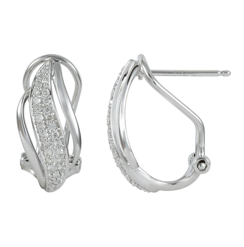 0.21 Ctw Diamond 14k White Gold Round Shape Womens Diamond Earrings