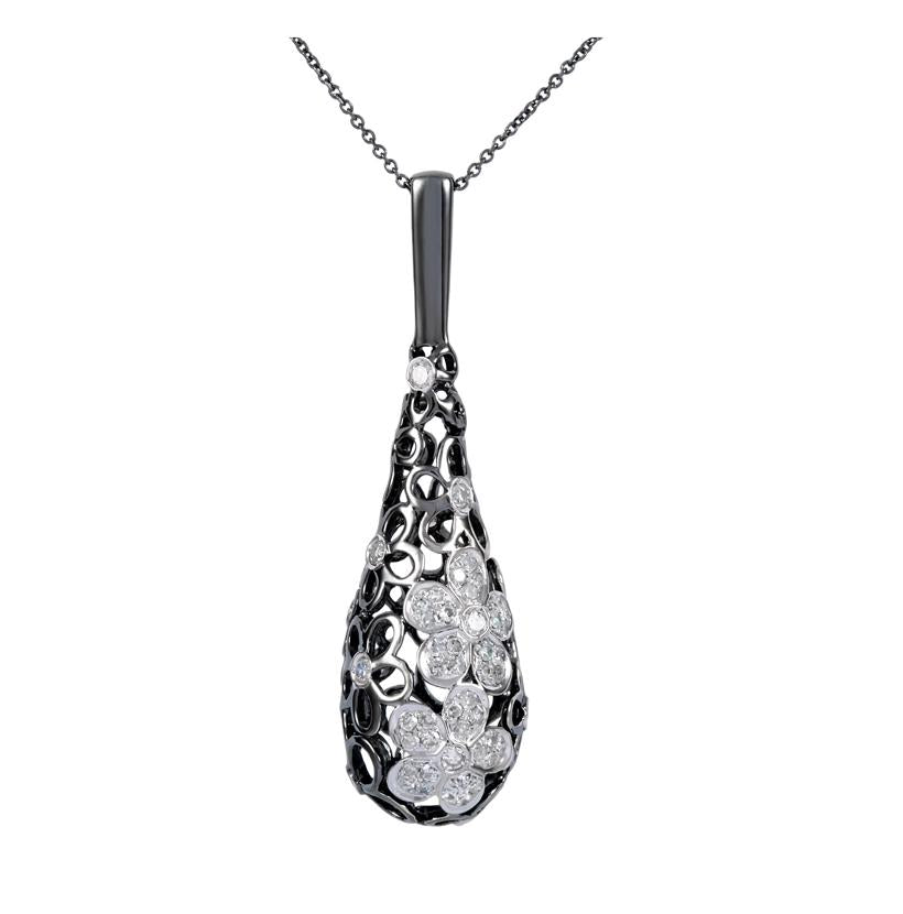 0.44 Ctw Diamond 14k White Gold Womens Diamond Necklace Pendant With 16 Inch Chain