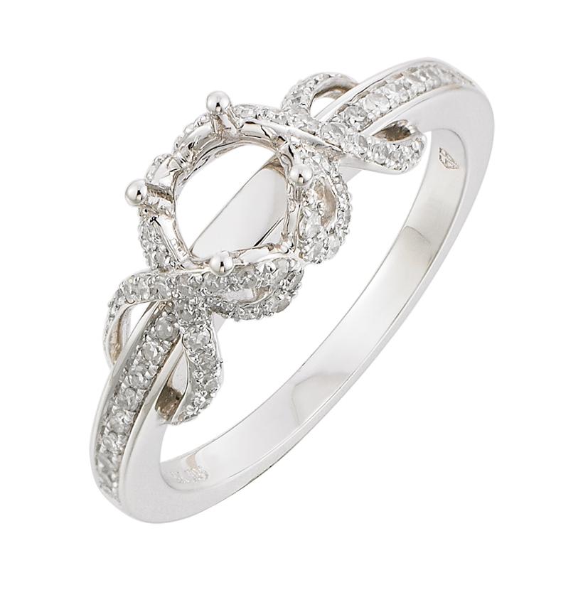 0.29 Ctw Diamond 14k White Gold Round Shape Wedding Engagement Ring