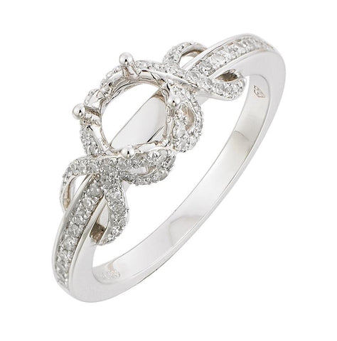 0.29 Ctw Diamond 14k White Gold Round Shape Wedding Engagement Ring