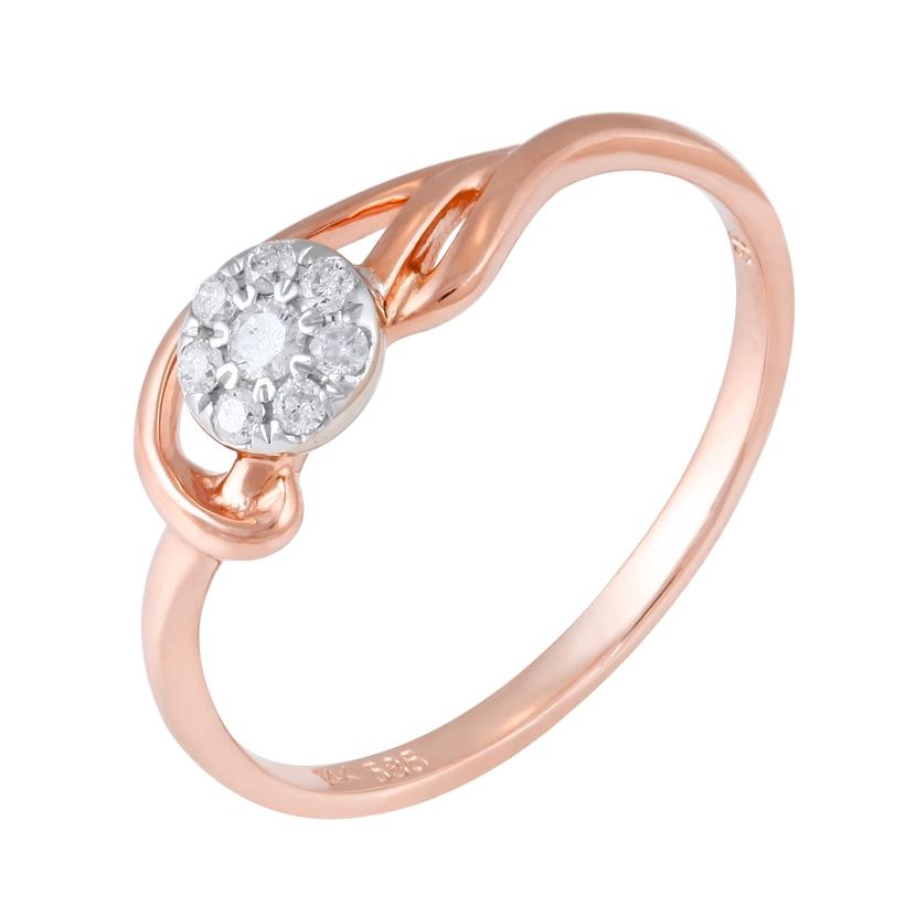 0.11 Ctw Diamond 14k Rose Gold Womens Diamond Ring