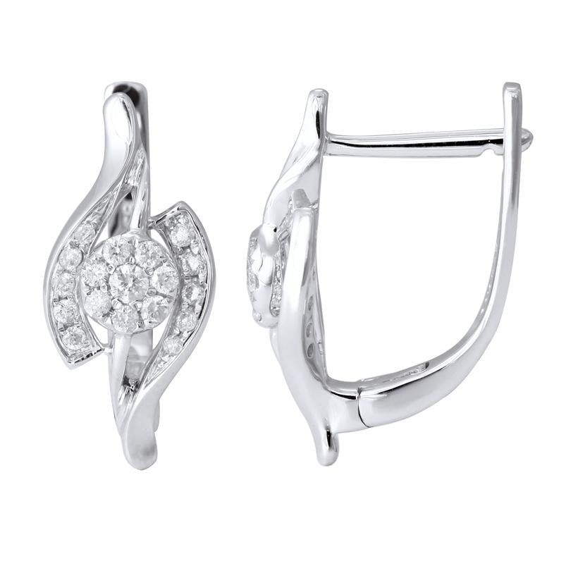 0.25 Ctw Diamond 14k White Gold Round Shape Womens Diamond Earrings