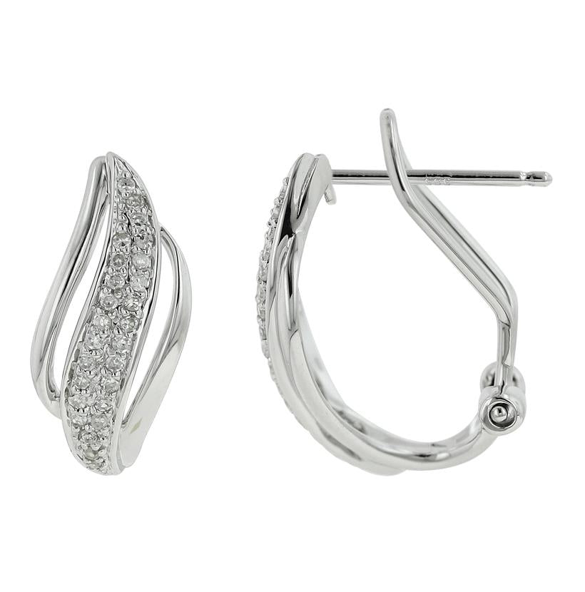 0.21 Ctw Diamond 14k White Gold Round Shape Womens Diamond Earrings