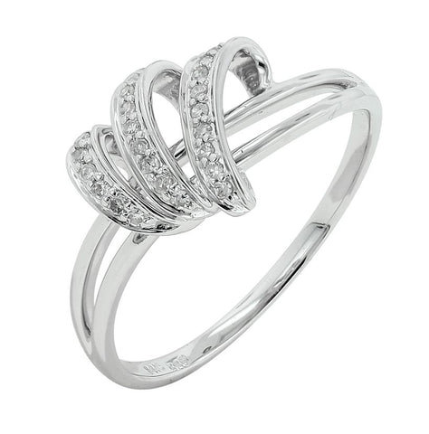 0.11 Ctw Diamond 14k White Gold Round Shape Womens Diamond Ring