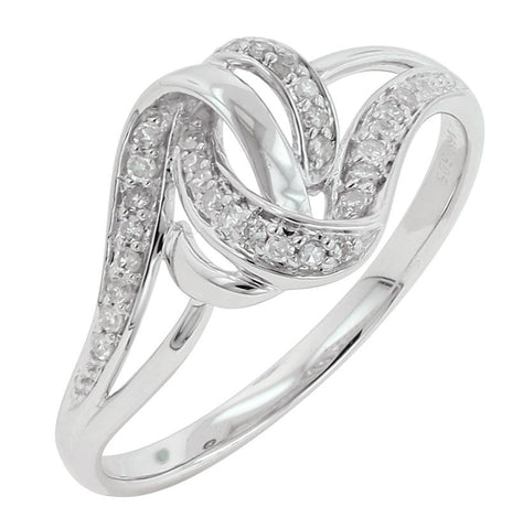 0.12 Ctw Diamond 14k White Gold Round Shape Womens Diamond Ring