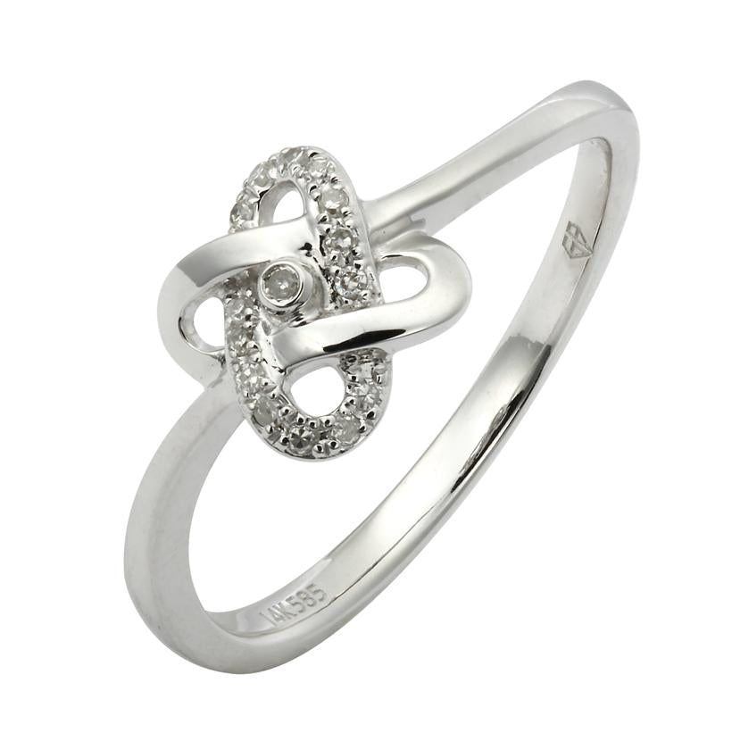 0.05 Ctw Diamond 14k White Gold Round Shape Womens Diamond Ring