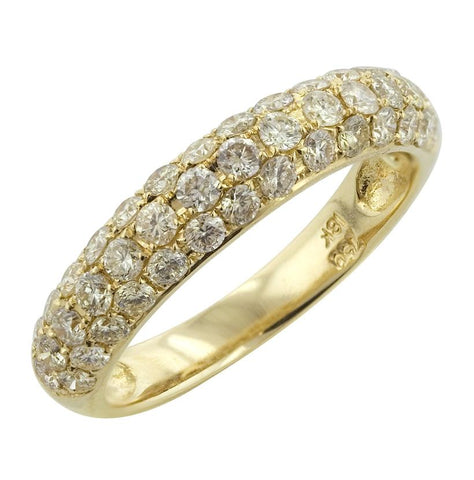 1.12 Ctw Diamond 18k Yellow Gold Round Shape Womens Diamond Ring