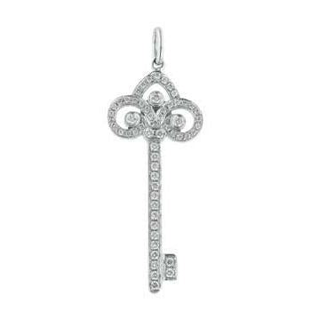 0.32 Ctw Diamond 18k White Gold Round Shape Womens Diamond Necklace Pendant