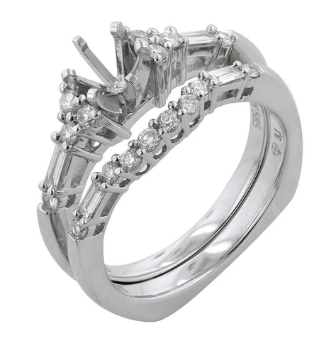0.48 Ctw Diamond 14k White Gold Round Shape Wedding Engagement Ring