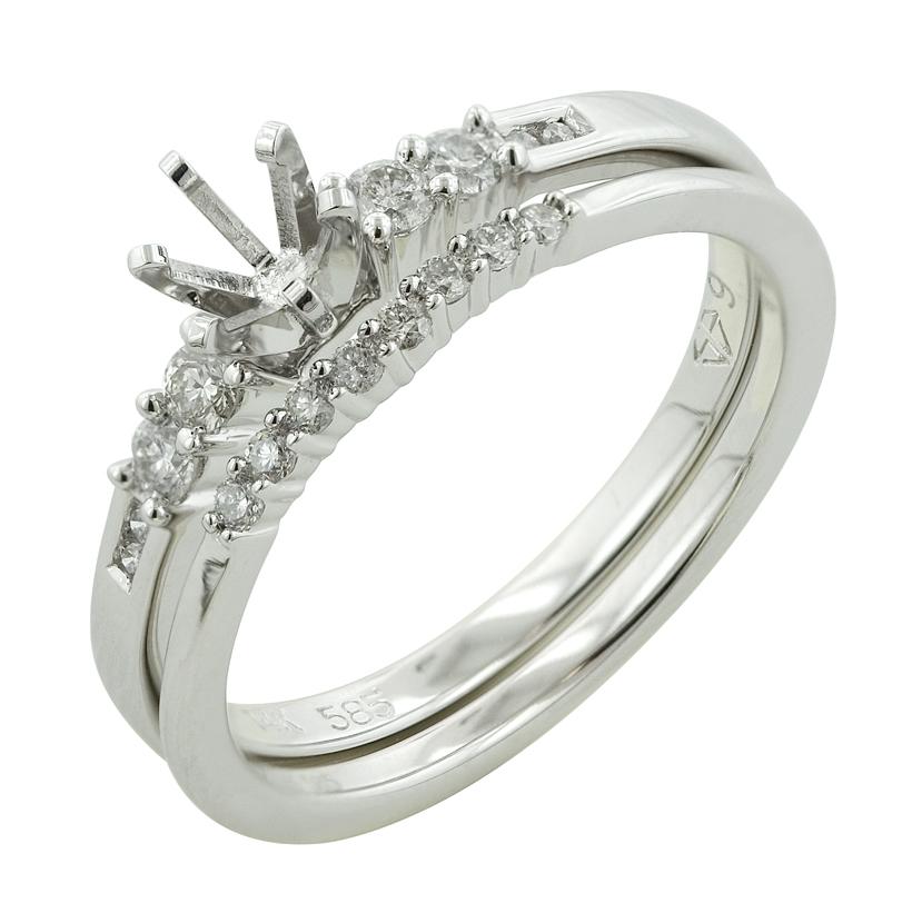 0.25 Ctw Diamond 14k White Gold Round Shape Wedding Engagement Ring