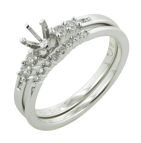 0.25 Ctw Diamond 14k White Gold Round Shape Wedding Engagement Ring