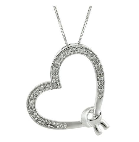 0.14 Ctw Diamond 14k White Gold Round Shape Womens Diamond Necklace