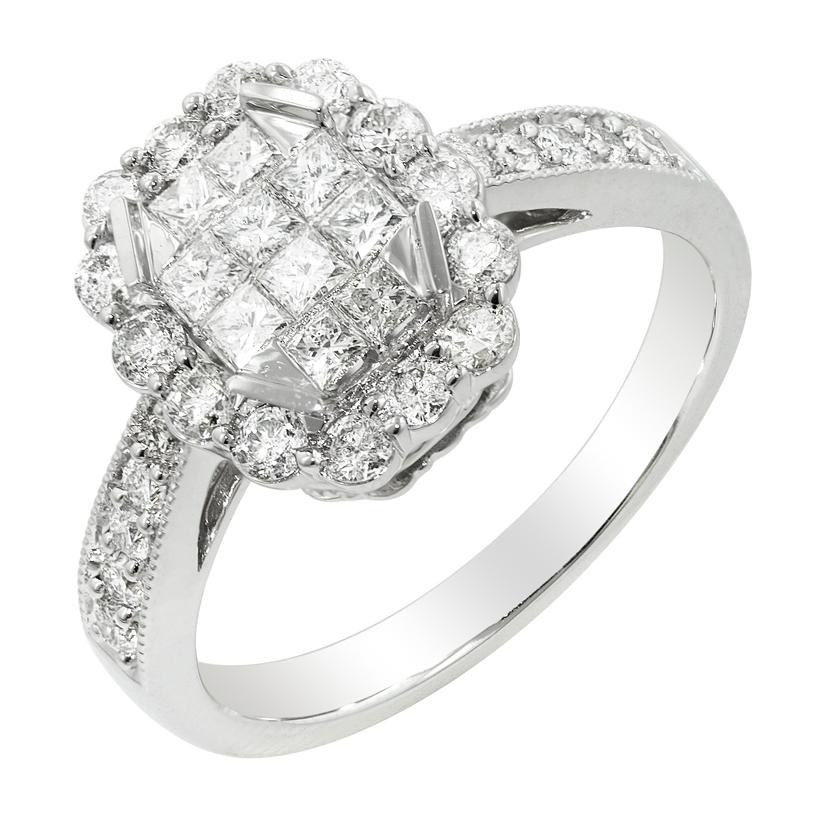 0.99 Ctw Diamond 14k Gold Round Shape Wedding Engagement Ring