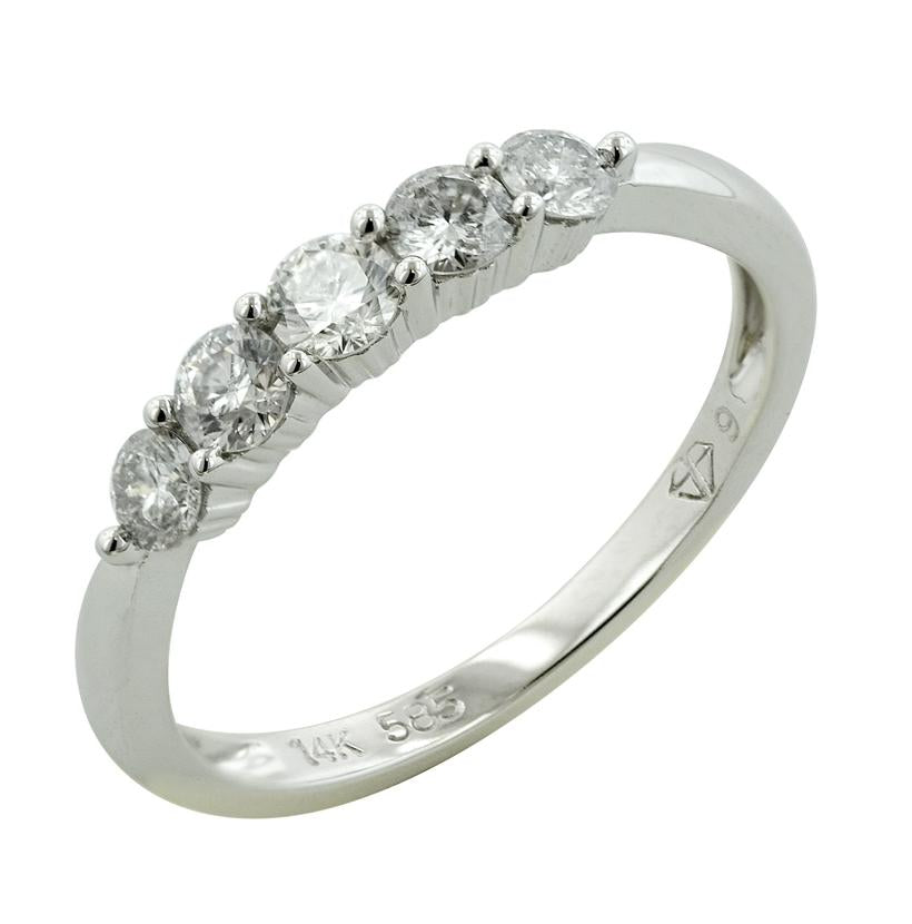 0.49 Ctw Diamond 14k White Gold Round Shape Womens Wedding Band Ring