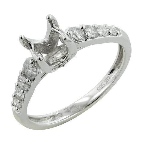 0.42 Ctw Diamond 14k White Gold Round Shape Wedding Engagement Ring