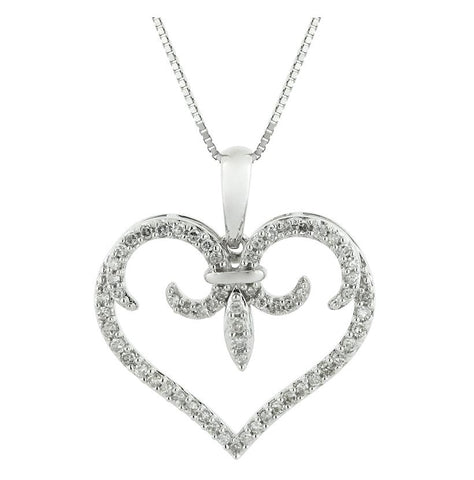 0.2 Ctw Diamond 14k White Gold Diamond Necklace