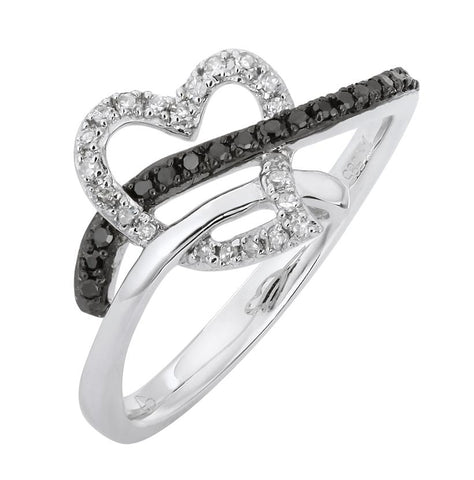 0.18 Ctw Diamond 14k White Gold Round Shape Womens Diamond Ring