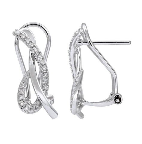 0.16 Ctw Diamond 14k White Gold Round Shape Womens Diamond Earrings