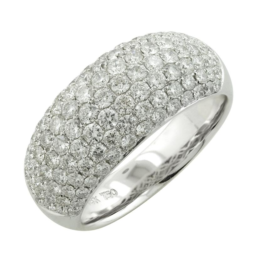 1.85 Ctw Diamond 18k White Gold Round Shape Womens Diamond Ring