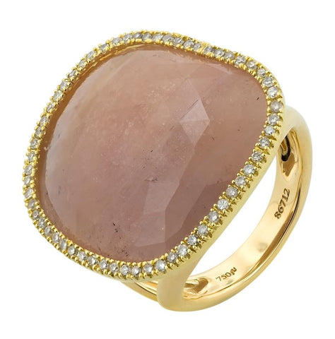 0.33 Ctw Diamond 18k Yellow Gold Sapphire Round Shape Womens Gemstone Ring