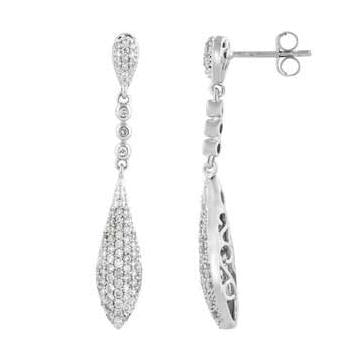 0.8 Ctw Diamond 14k White Gold Round Shape Womens Diamond Earrings