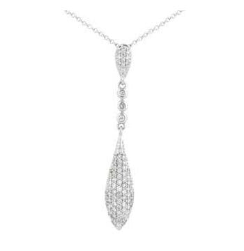 0.42 Ctw Diamond 14k White Gold Round Shape Womens Diamond Necklace