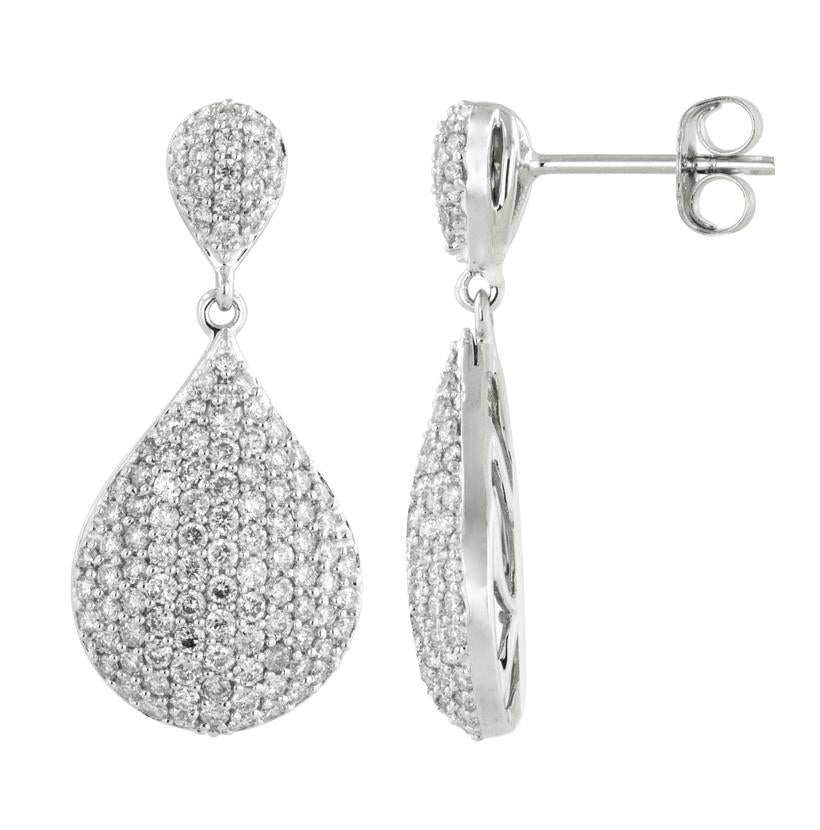 1.38 Ctw Diamond 14k White Gold Round Shape Womens Diamond Earrings