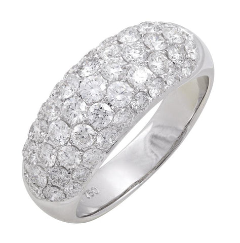 1.96 Ctw Diamond 18k White Gold Round Shape Womens Diamond Ring