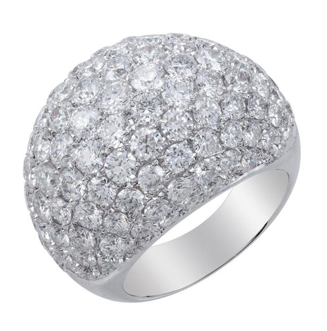 8.71 Ctw Diamond 18k White Gold Round Shape Womens Diamond Ring