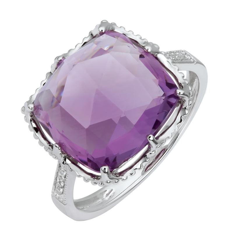 14k White Gold Womens Gemstone Ring