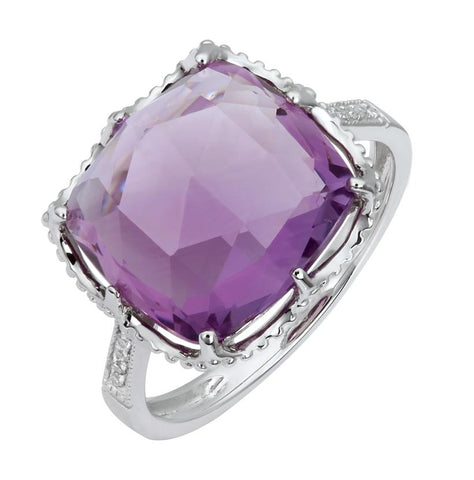 14k White Gold Womens Gemstone Ring