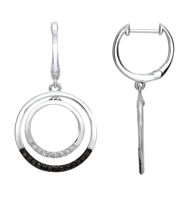 0.19 Ctw Diamond 14k White Gold Womens Diamond Earrings