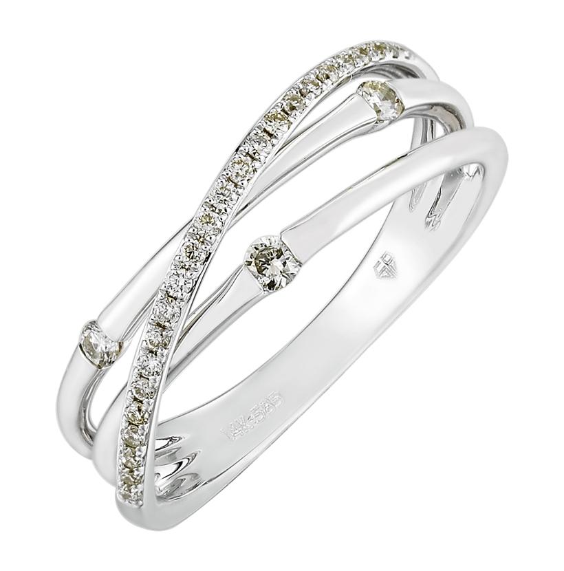 0.19 Ctw Diamond 14k White Gold Round Shape Womens Diamond Ring