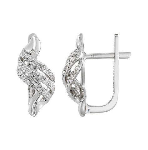 0.15 Ctw Diamond 14k White Gold Womens Diamond Earrings