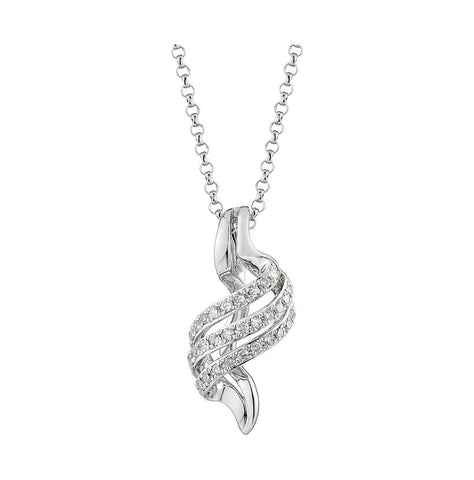 0.12 Ctw Diamond 14k White Gold Womens Diamond Necklace Pendant With 16 Inch Chain