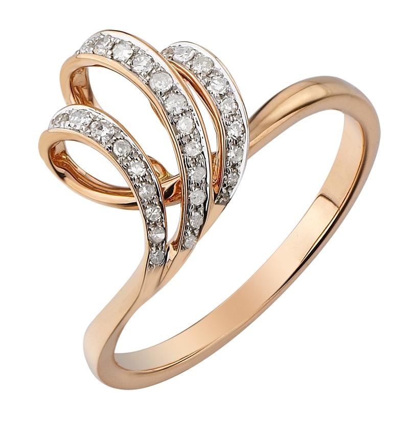 0.12 Ctw Diamond 14k Rose Gold Round Shape Womens Diamond Ring