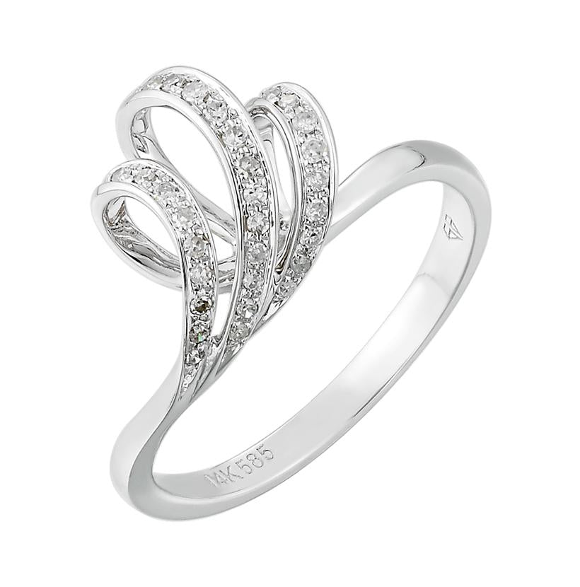 0.12 Ctw Diamond 14k White Gold Womens Diamond Ring