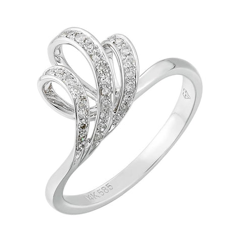 0.12 Ctw Diamond 14k White Gold Womens Diamond Ring
