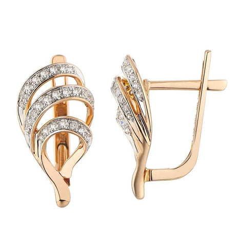 0.19 Ctw Diamond 14k Rose Gold Round Shape Womens Diamond Earrings