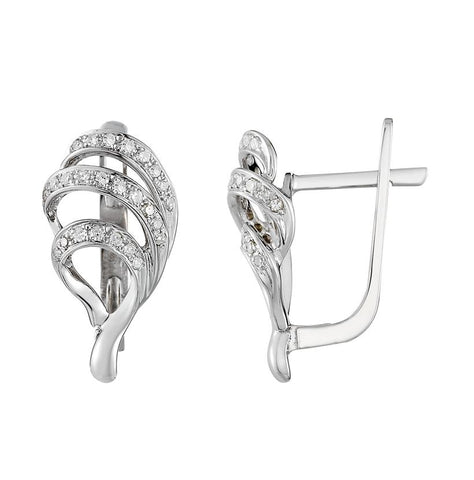 0.19 Ctw Diamond 14k White Gold Womens Diamond Earrings