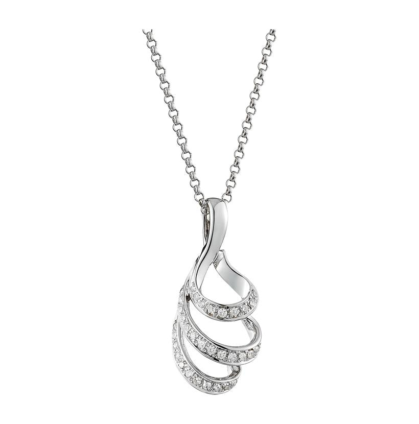 0.13 Ctw Diamond 14k White Gold Womens Diamond Necklace Pendant With 16 Inch Chain